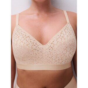 Chantelle Norah Comfort Supportive Wirefree Bra Beige Size 34H 13F8 NWOT
